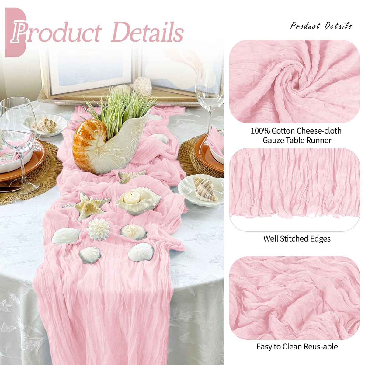 RealBox table setting ready with semi-sheer romantic runners.