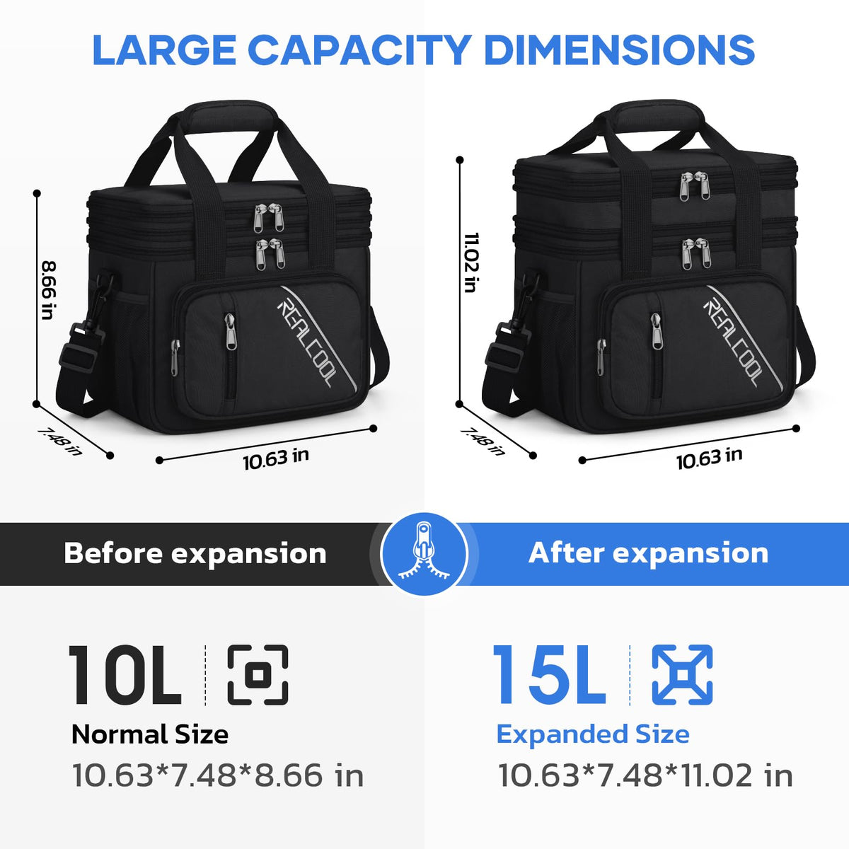 RealCool lunch bag three-layer insulation preserving temperature for hours