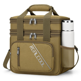 RealCool lunch bag showing its double-layer capacity for meals and drinks on the go.