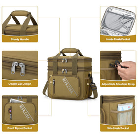 RealCool lunch bag expandable design shows extra space for snacks during travel.