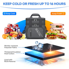 RealCool bag front pockets organize utensils and small items for easy access.