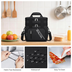 RealCool lunch bag side pockets holding water bottles or an umbrella