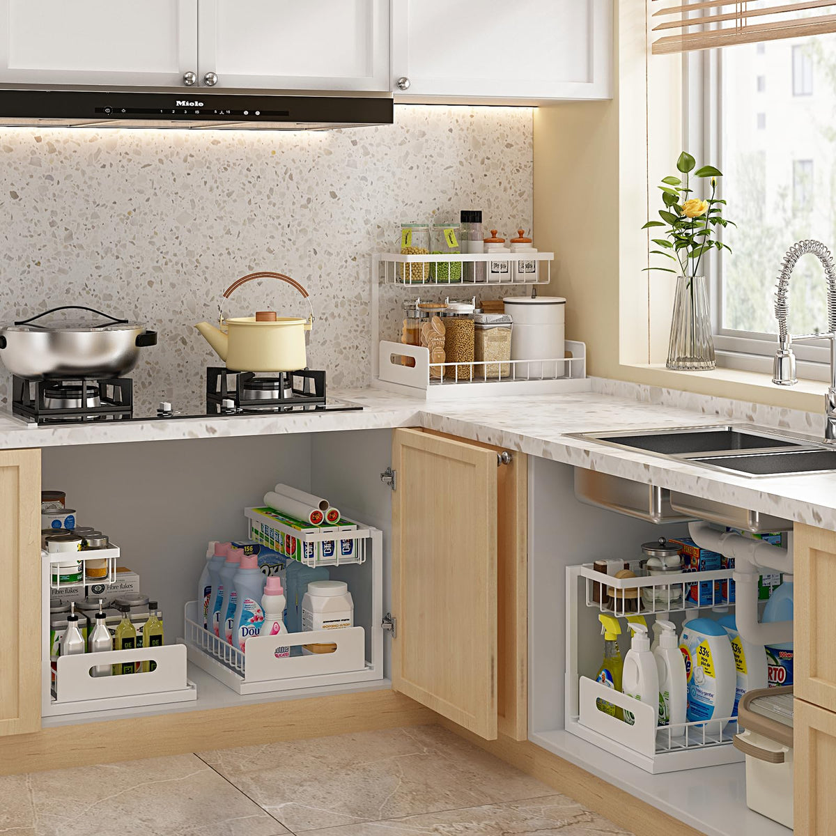 REALINN rust-resistant steel with bake-on finish stays clean in kitchens