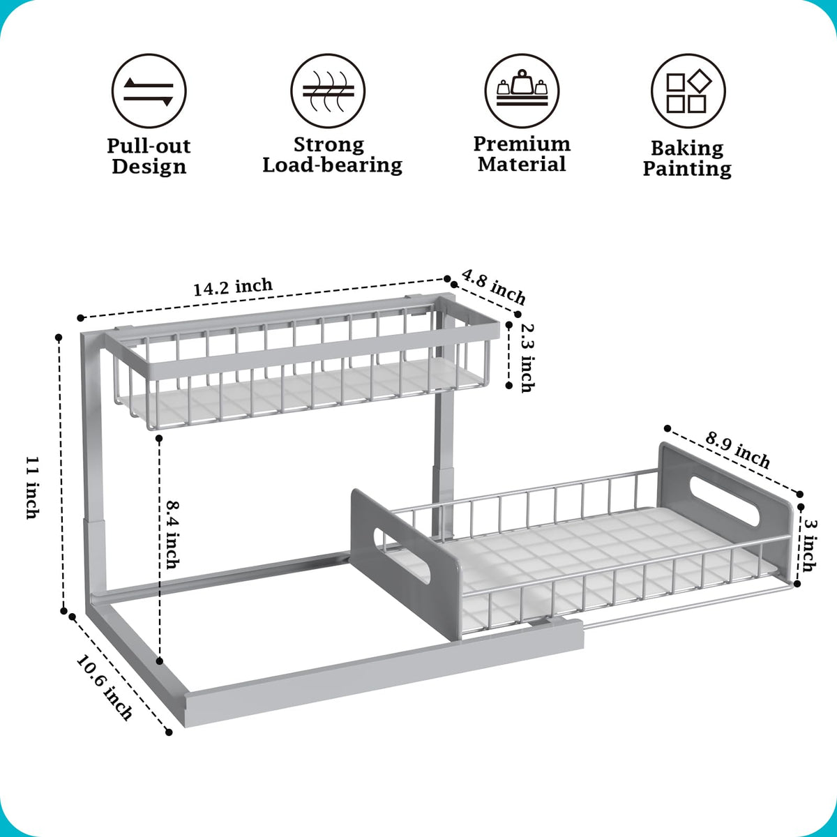 Sturdy REALINN steel construction supports up to 50 lbs