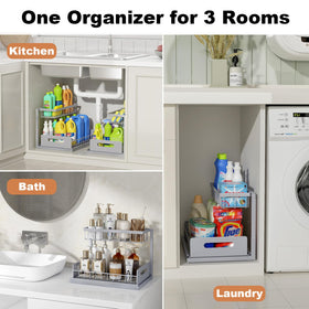 REALINN under-sink organizer grid bottom to prevent water pooling
