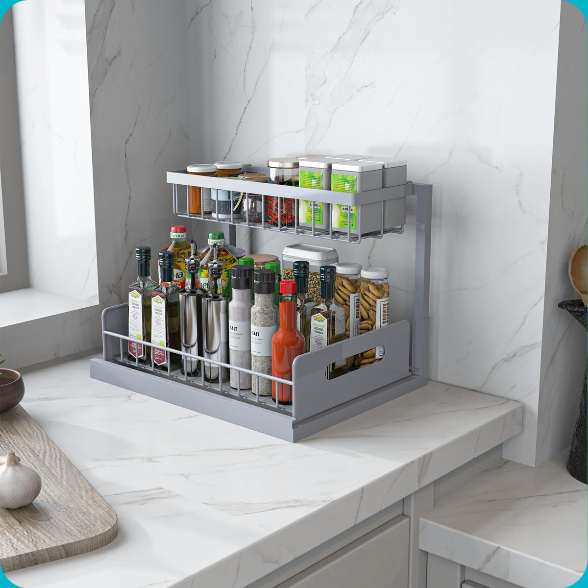 REALINN under-sink organizer kitchen-bathroom use for versatile storage