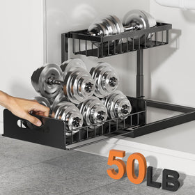 REALINN under-sink organizer two-tier pull-out drawer in action