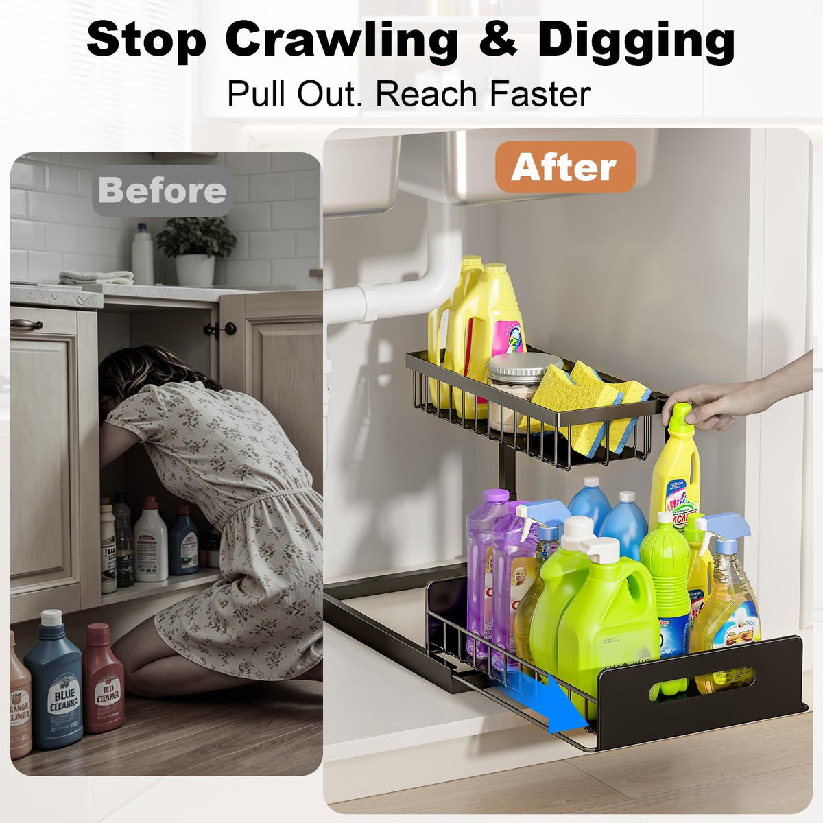 REALINN metal frame supports up to 50 lbs with moisture-resistant coating