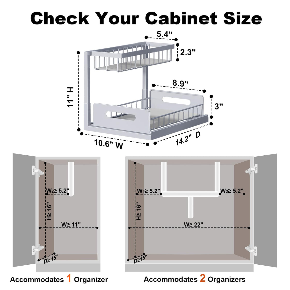 REALINN under-sink organizer sturdy steel construction resists rust