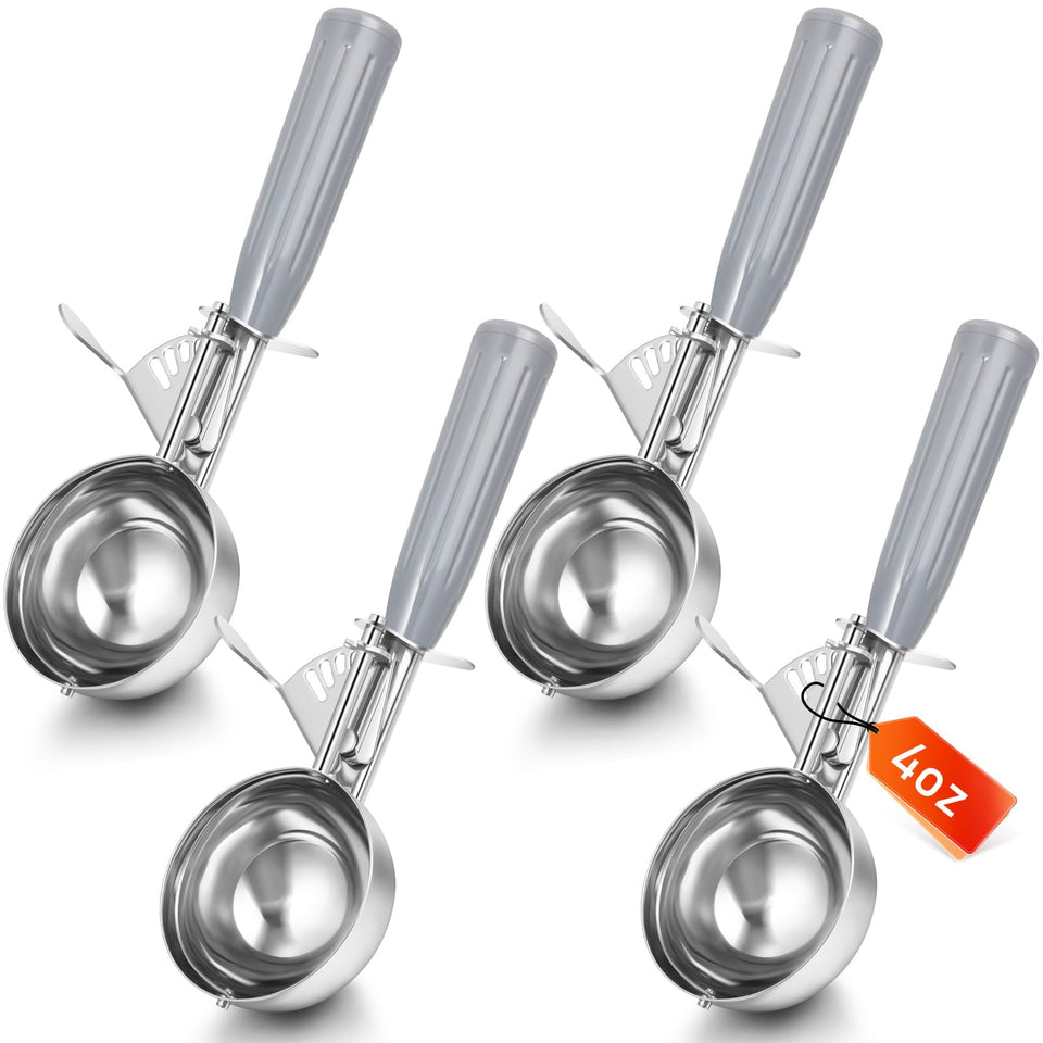 Reallnaive 4oz cookie scoop with trigger release for even dough portions.