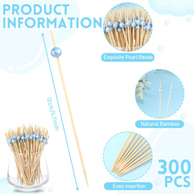 Reallnaive bamboo skewers with pearl ends ideal for fruit and cheese.