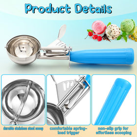 Reallnaive blue-handled scoop showcasing durable construction ideal for portions and everyday kitchen use.