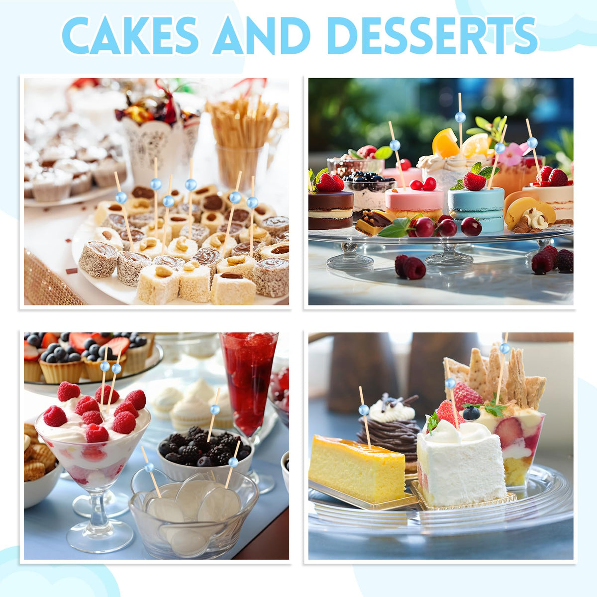 Reallnaive wedding-ready picks add color to canapés and drinks.