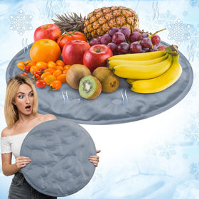 Reallnaive freezable ice mat round 40cm grey keeps buffet plates cool.