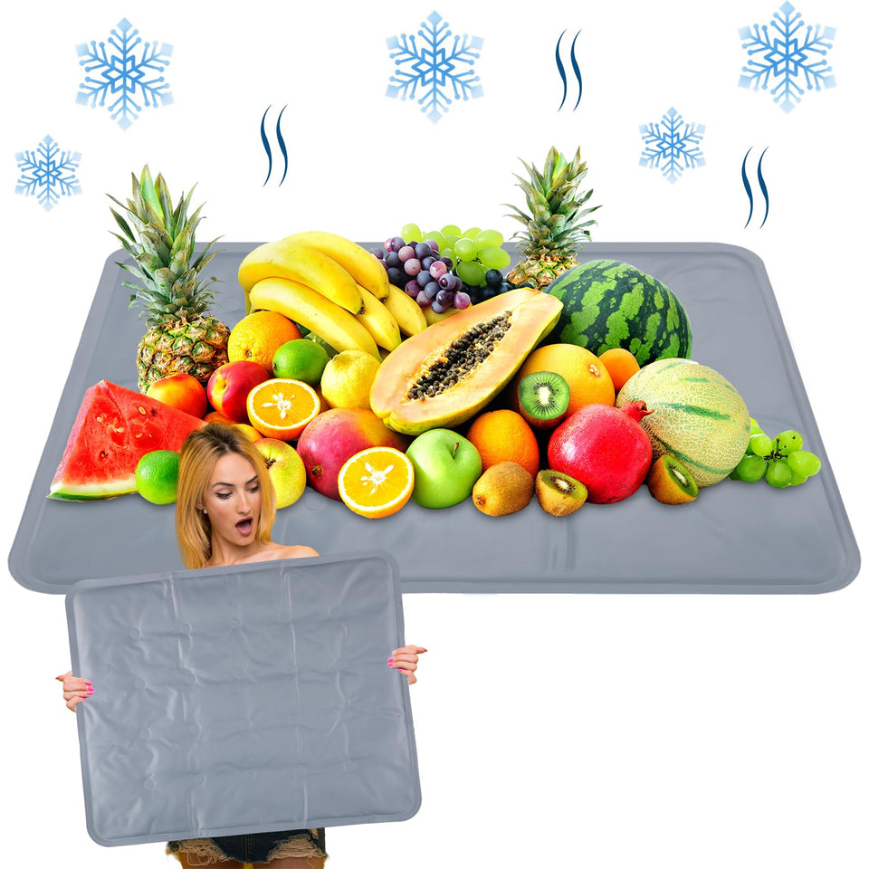 Reallnaive ice mat buffet 2-pack gray keeps appetizers cool during gatherings.
