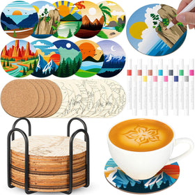 Reallnaive landscape coaster painting kit setup supports easy creativity