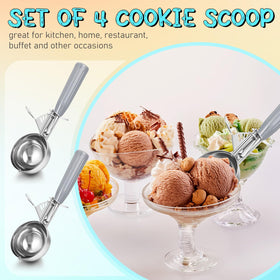 Reallnaive meatball portion scoop ensures uniform servings.
