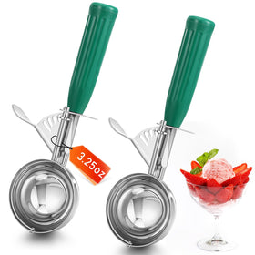 Reallnaive release cookie scoops two-piece set with green handles for even portions