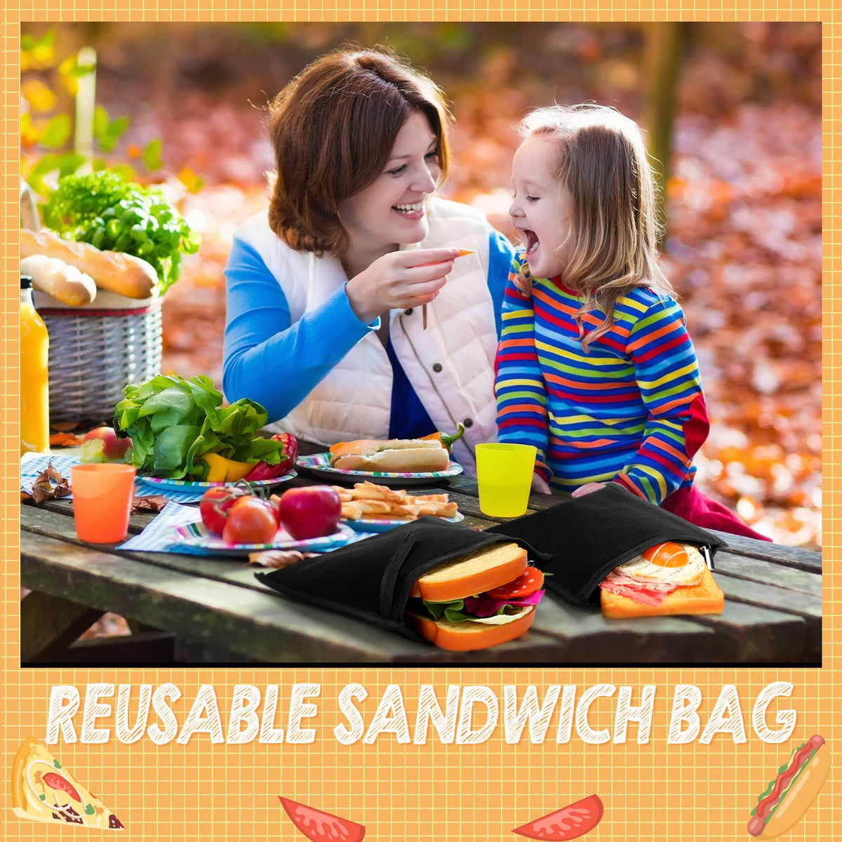 Reallnaive sandwich bags stacked to demonstrate compact, space-saving design.
