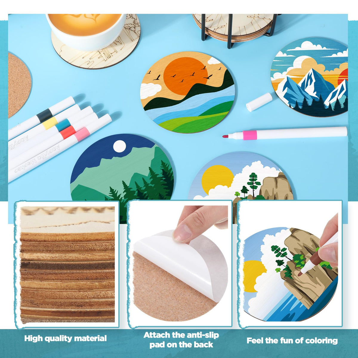 Reallnaive storage rack keeps markers and coasters organized