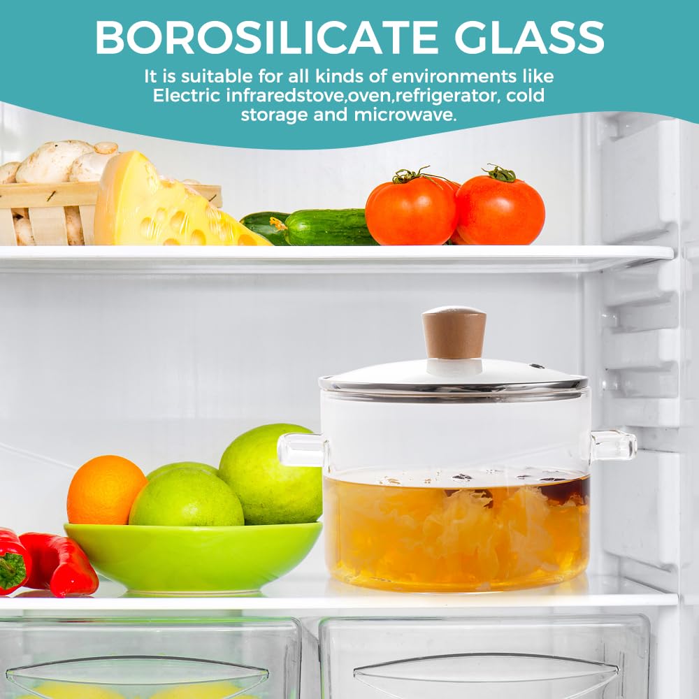Recceng glass pot anti-scald handles help safe transfers.