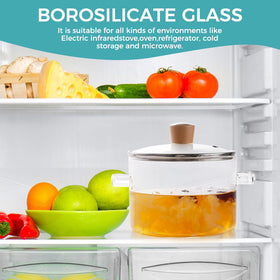 Recceng glass pot anti-scald handles help safe transfers.