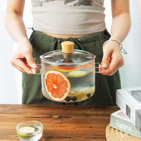 Recceng Glass Simmer Pot cooling after use shows proper handling.