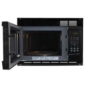 RecPro RV Microwave black color option complements dark RV interiors.