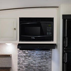 RecPro RV Microwave control panel shows 30-second instant start for quick meals.
