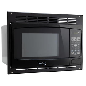 RecPro RV Microwave front view in black finish for compact RV kitchens.