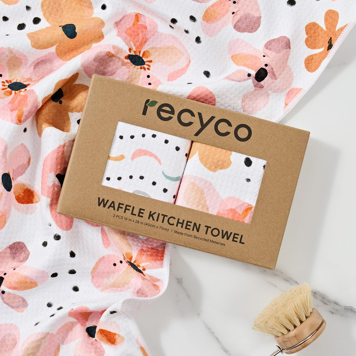 RECYCO dish-drying soft texture feels gentle on hands during cleanup.
