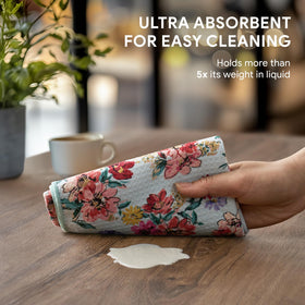 RECYCO fast-drying aerodry weave keeps towels ready after meal cleanup.