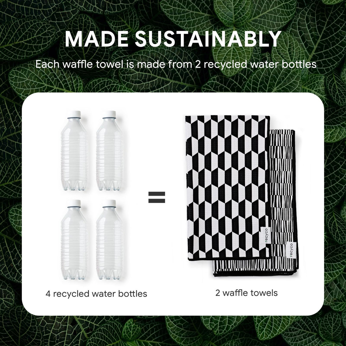 RECYCO towel with hanging loop for easy storage and quick access.