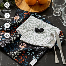 RECYCO waffle towel close-up shows absorbent microfiber texture for speedy drying.