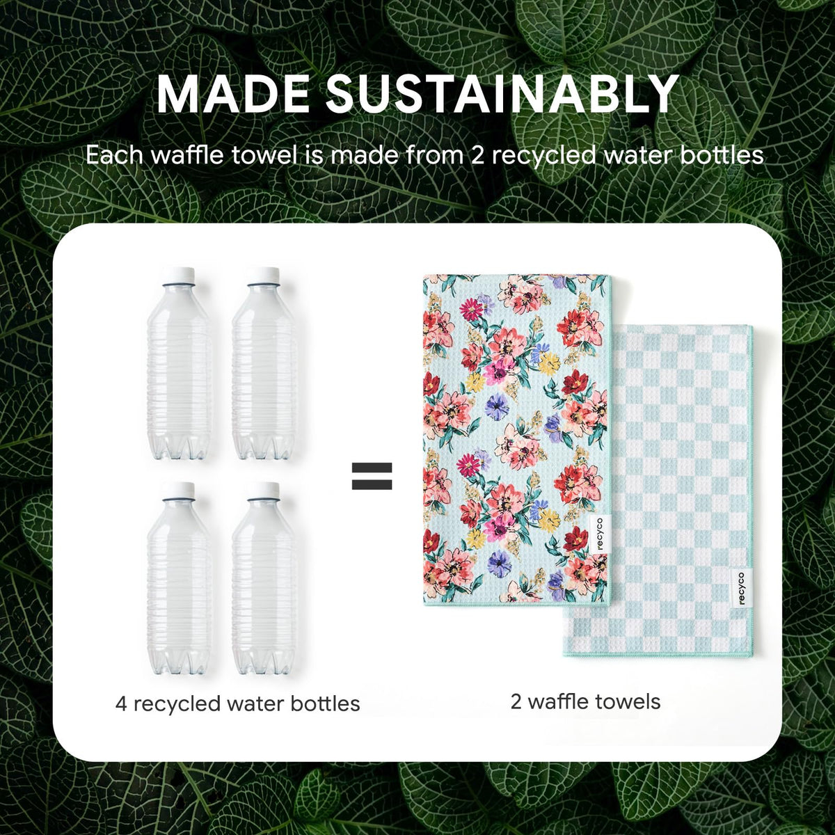 RECYCO kitchen towels are lightweight and easy to care for.