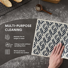 RECYCO Swedish dishcloths clean multiple surfaces, including tiles and mirrors.
