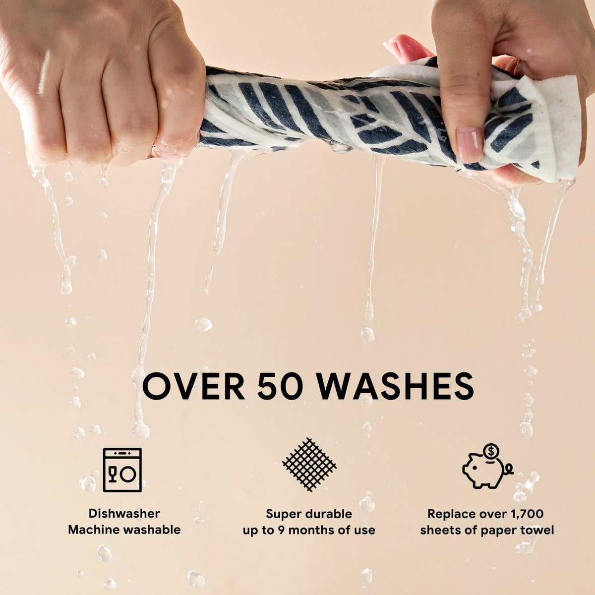 RECYCO Swedish dishcloths feature vibrant patterns to brighten kitchen chores.