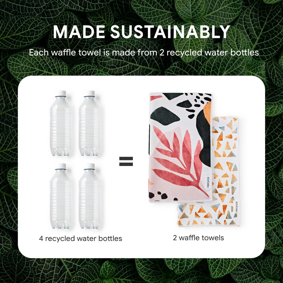 RECYCO Waffle Kitchen Towel Set — made from recycled plastic bottles