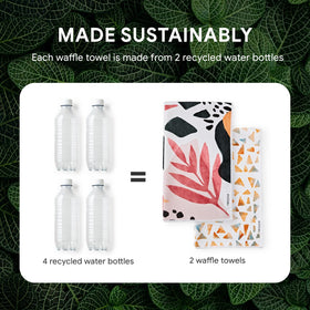 RECYCO Waffle Kitchen Towel Set — made from recycled plastic bottles