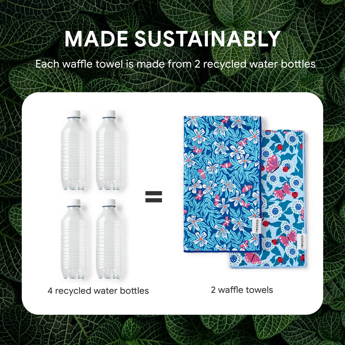 RECYCO waffle towel soft weave gentle on hands during cleaning