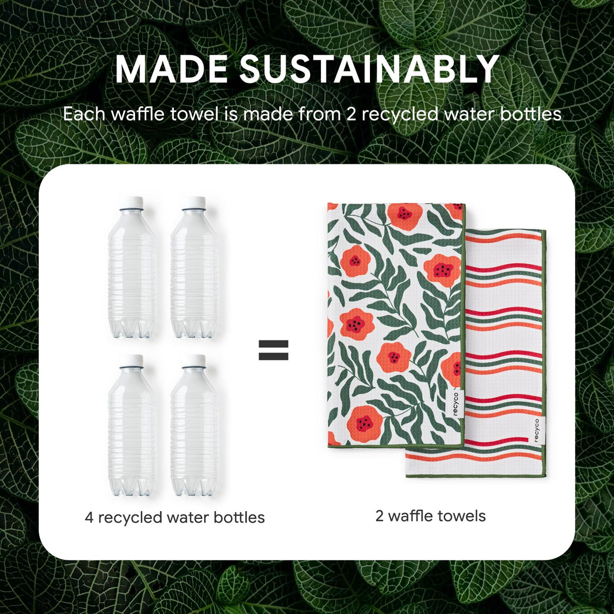 Towel with built-in hanging loop ready for easy drying and storage.