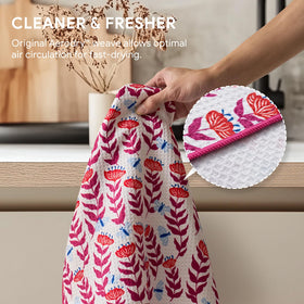 RECYCO waffle towel fast drying 4x faster for ready next task.