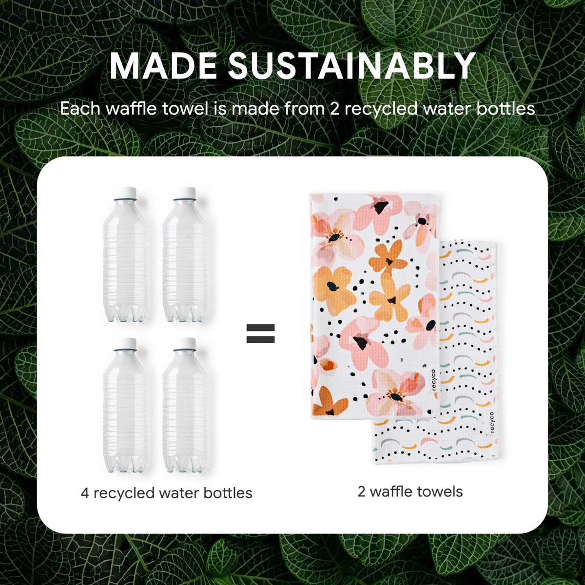 RECYCO waffle towel hanging loop enables easy dry-storage after tasks.