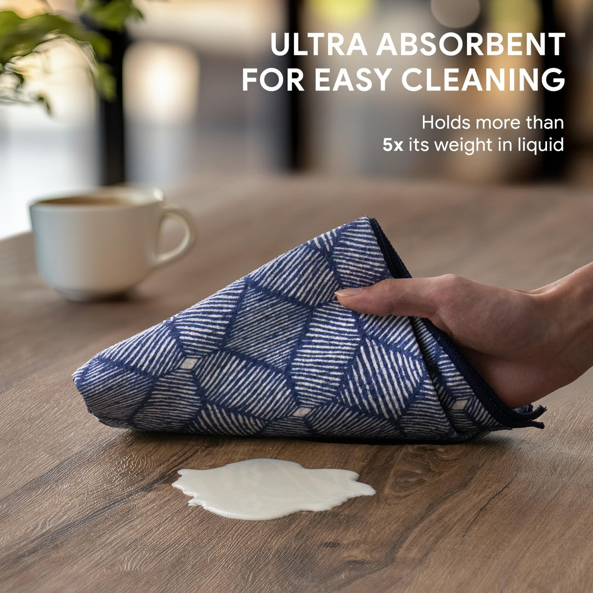RECYCO waffle towel drying quickly with aerodry weave after spills