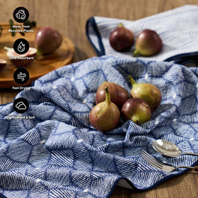 RECYCO waffle towel hanging loop demonstrates easy drying and storage