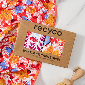 RECYCO blossom-brilliance pink towel in a dual-pack ideal for gifting.