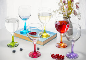 Red Co Orion six-pack gift-ready wine glasses for weddings and housewarmings.
