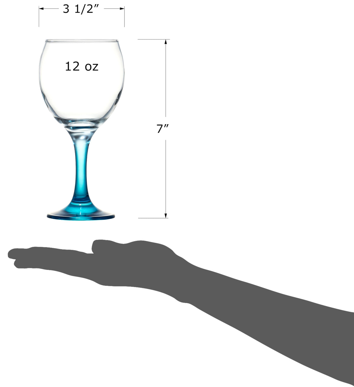 Red Co Orion six 12oz glasses, versatile for wine, champagne, and cocktails.
