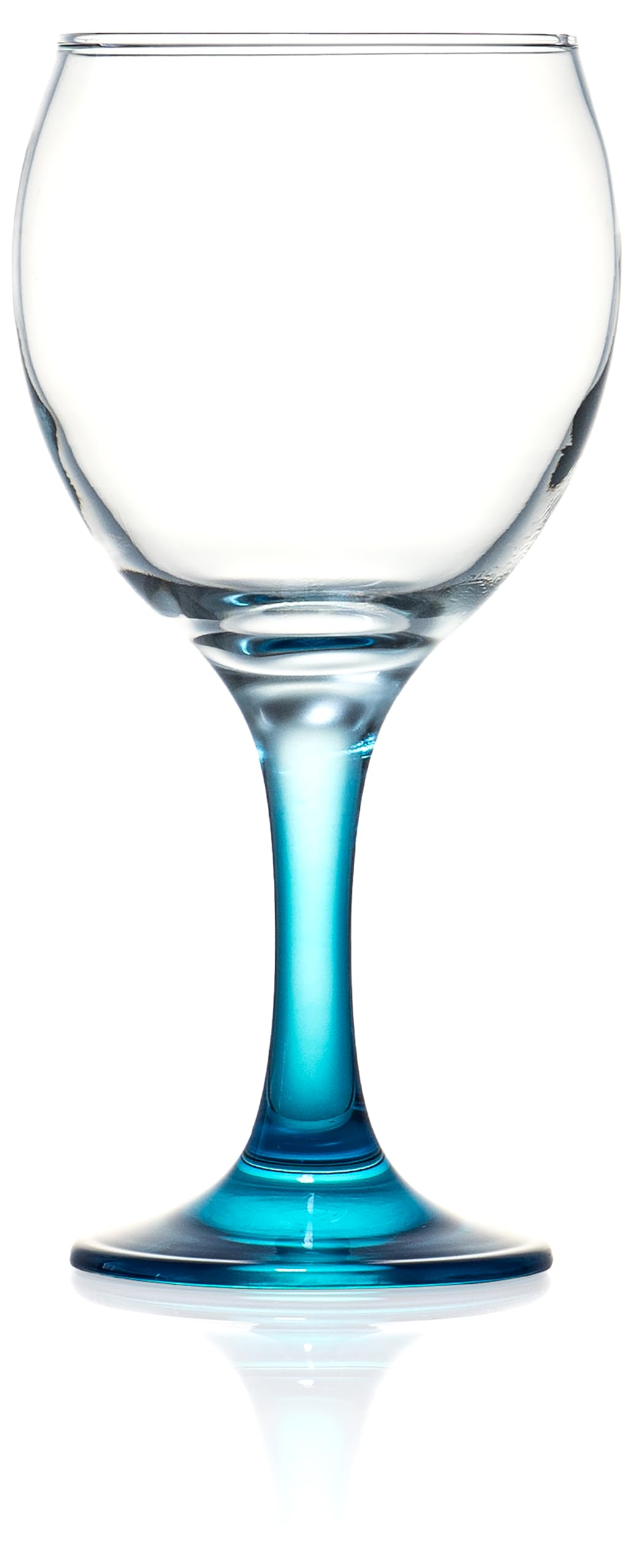 Red Co Orion stable base and easy-grip stemware for comfortable toasts.