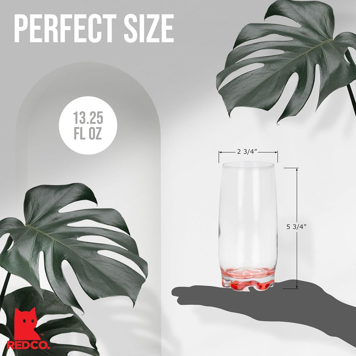Red Co Vibrant Splash six-glass set ready for entertaining.